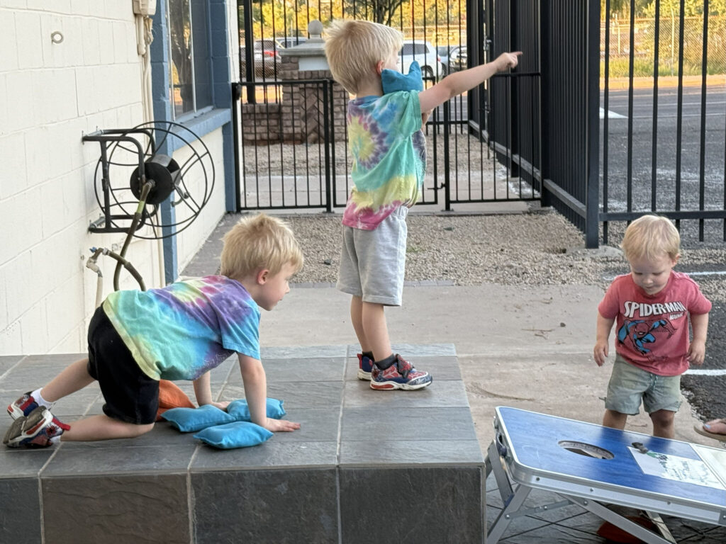 Kids Playing at ESAS Open House Celebration